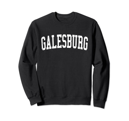 Galesburg Il Distressed White Sweatshirt - Custom Art Print for Adults - T-Shirt, Sweatshirt, Hoodie
