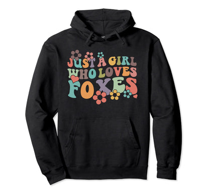 Groovy Boho Hippie Just Who Loves Foxes Wavy Hoodie - Trendy Graphic Unisex - T-Shirt, Sweatshirt, Hoodie
