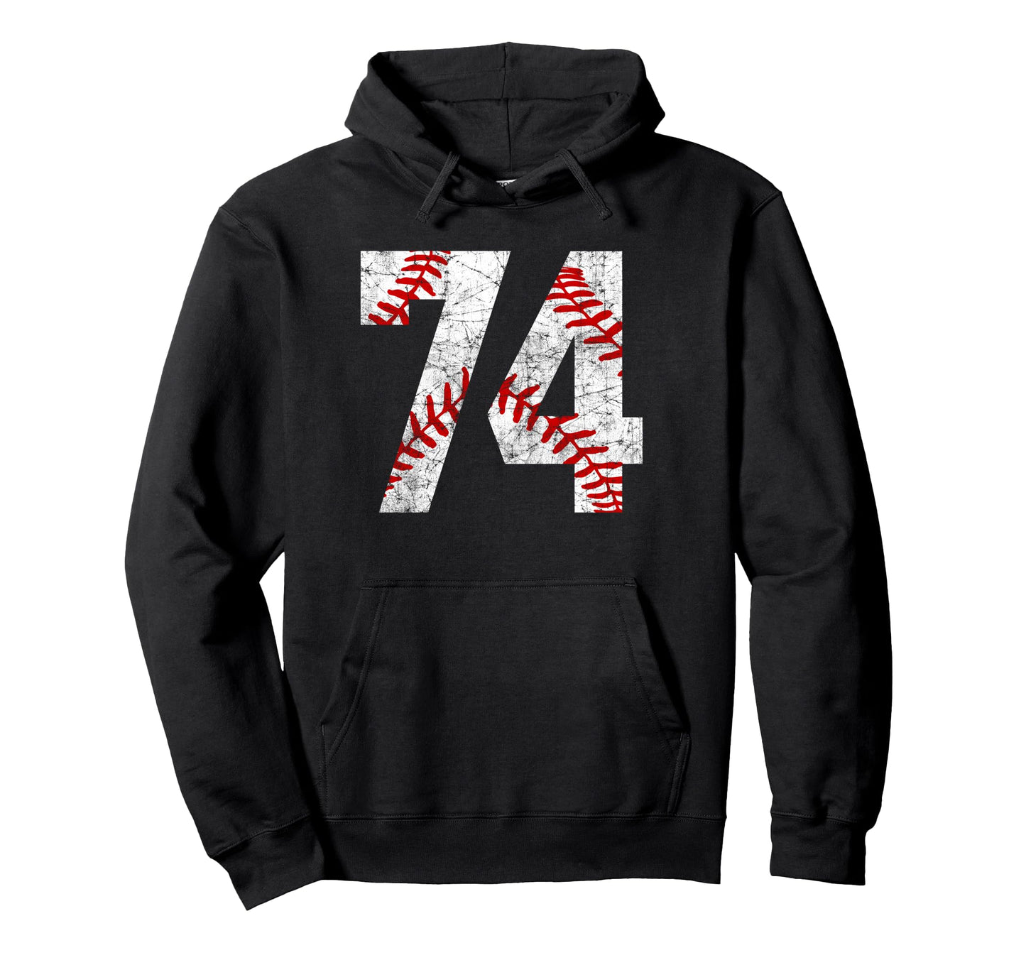 Distressed Baseball Number 74 Jersey Hoodie - Custom Art Print Unisex - T-Shirt, Sweatshirt, Hoodie