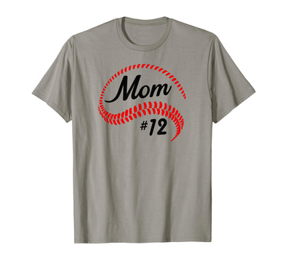 Baseball Softball 12 Baseball Mom T-Shirt - Novelty Apparel Men Women - T-Shirt, Sweatshirt, Hoodie