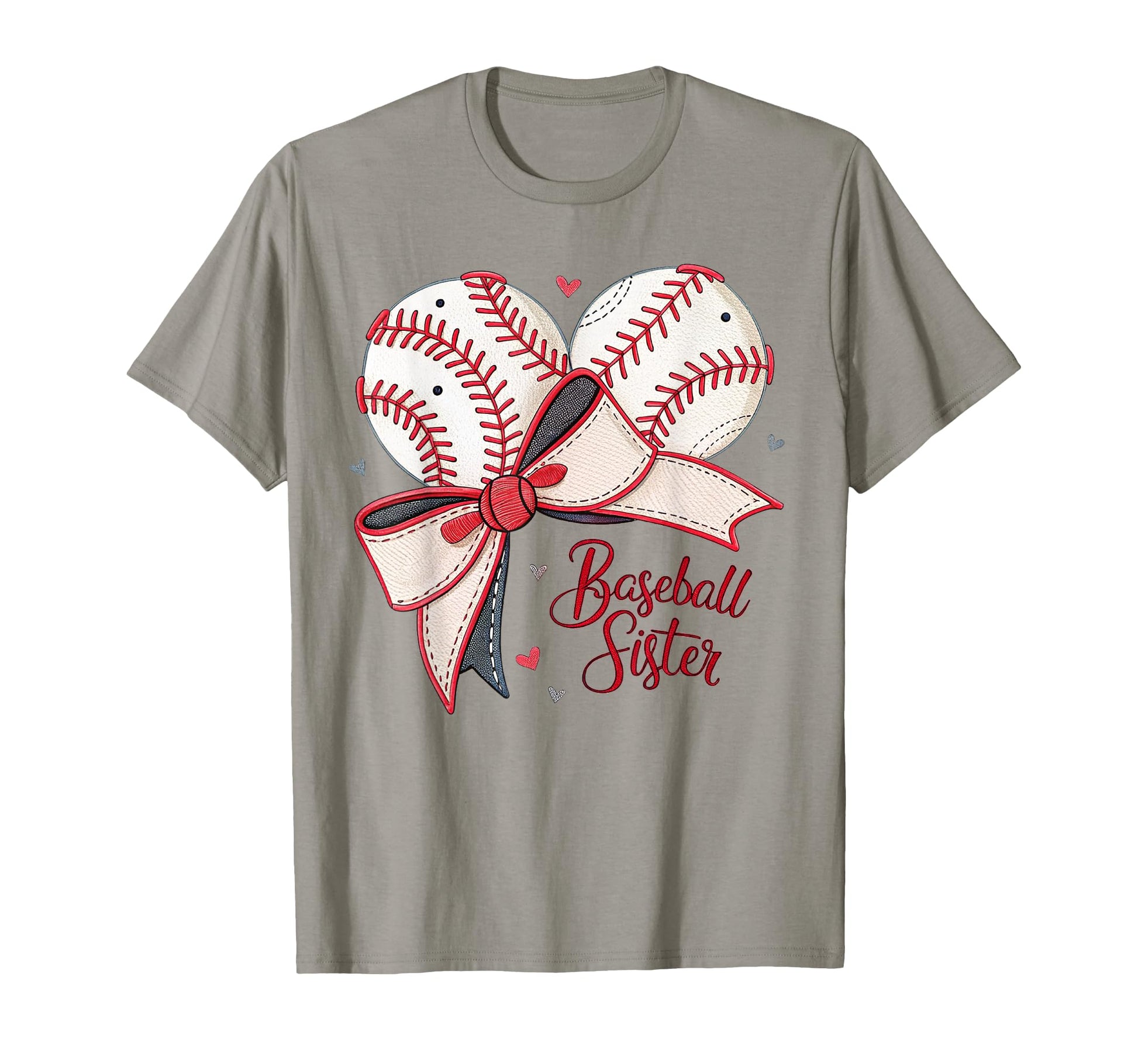 Baseball Sister Coquette Bow Cheer T-Shirt - Minimalist Print Unisex - T-Shirt, Sweatshirt, Hoodie