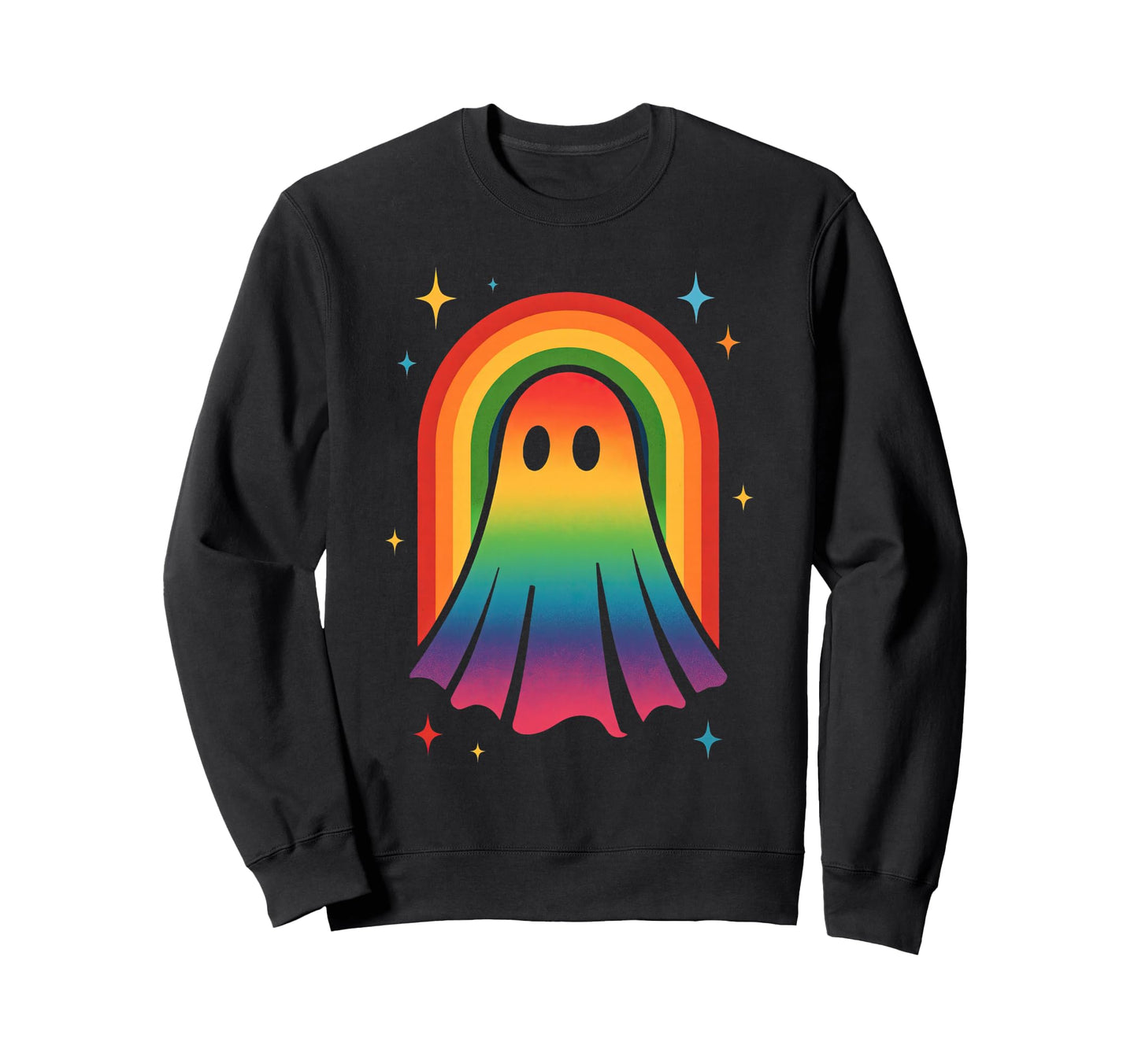 Boho Rainbow Ghost Lgbtq Pride Sweatshirt - Graphic Print Men Women - T-Shirt, Sweatshirt, Hoodie
