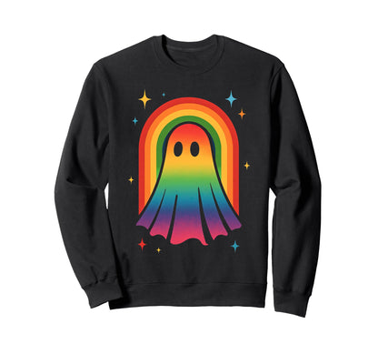 Boho Rainbow Ghost Lgbtq Pride Sweatshirt - Graphic Print Men Women - T-Shirt, Sweatshirt, Hoodie