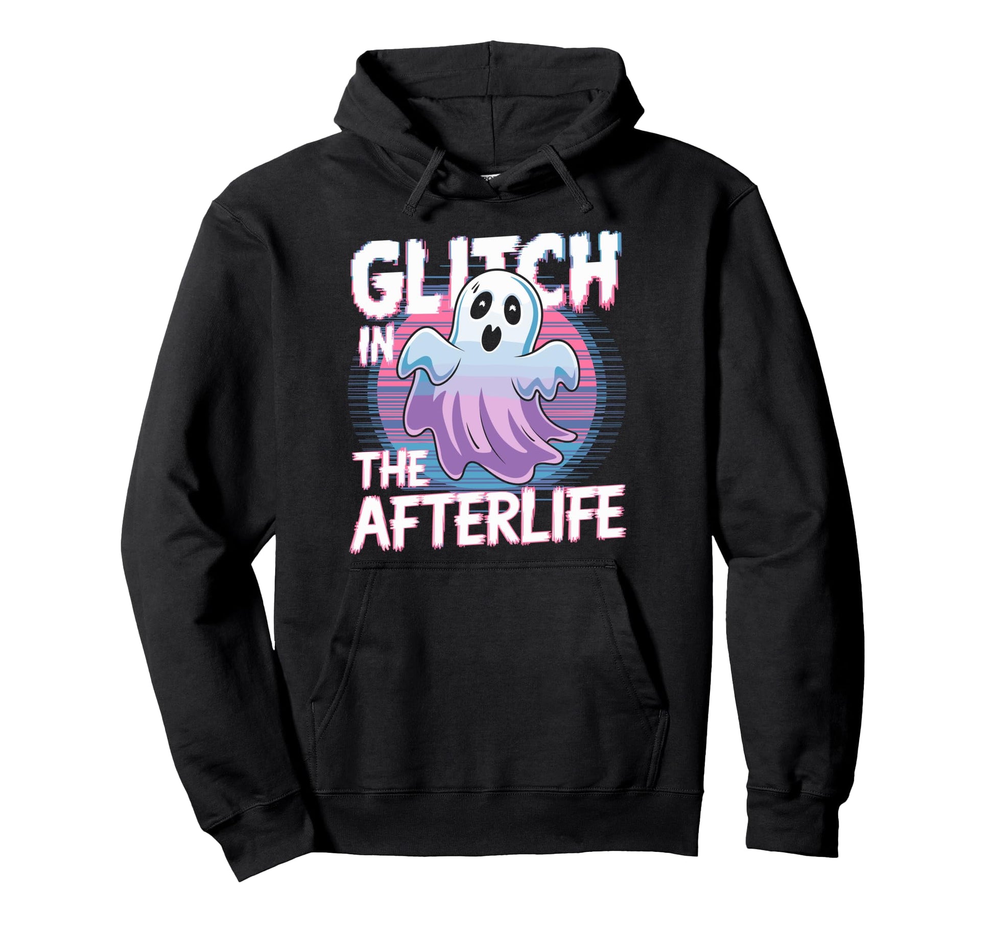 Ghost Vaporwave Glitch Afterlife Hoodie - Minimalist Print Unisex - T-Shirt, Sweatshirt, Hoodie