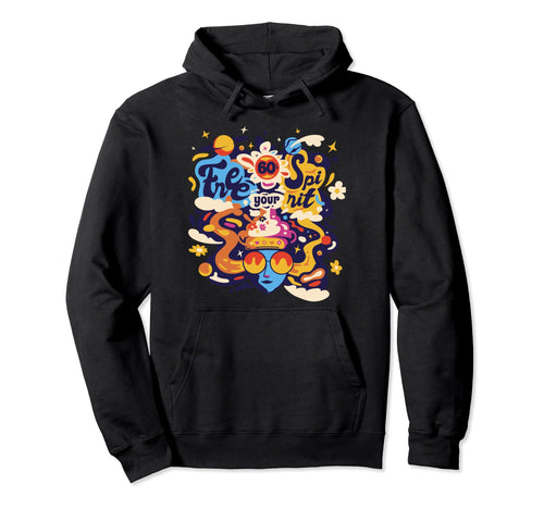 Free Your Spirit 60S Boho Peace Love Hoodie - Streetwear Style Unisex - T-Shirt, Sweatshirt, Hoodie