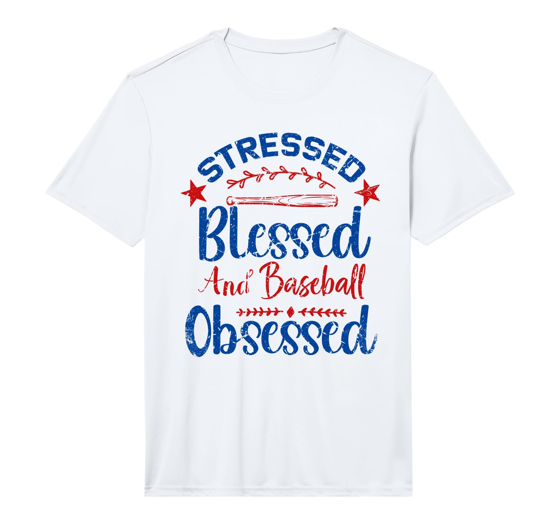 Funny Baseball Stressed Blessed T-Shirt - Novelty Apparel Men Women - T-Shirt, Sweatshirt, Hoodie
