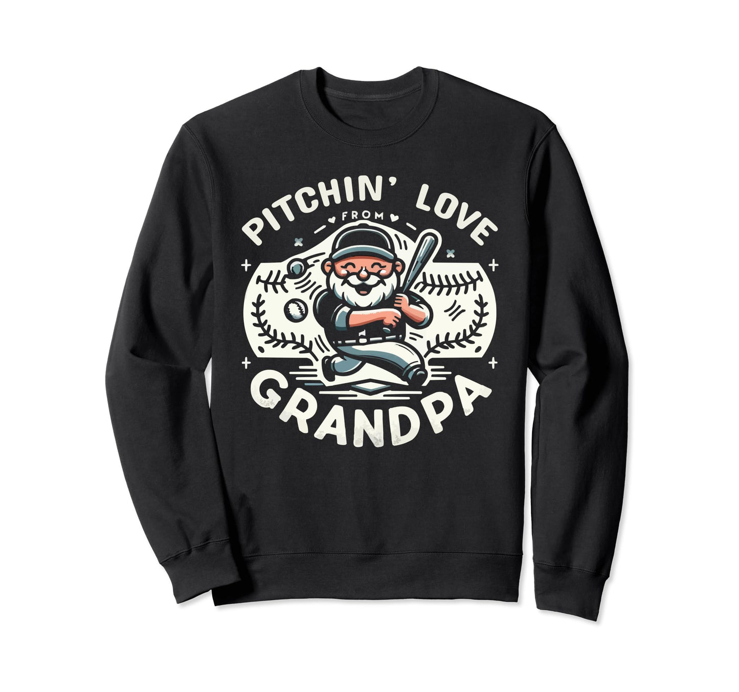 Baseball Grandpa Grandfather Gramps Sweatshirt - Graphic Print Men Women - T-Shirt, Sweatshirt, Hoodie