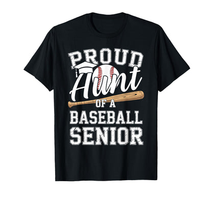 Proud Aunt 2026 Senior Baseball T-Shirt - Graphic Print Men Women - T-Shirt, Sweatshirt, Hoodie