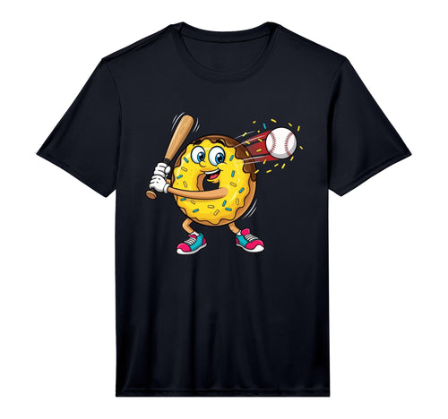 Donut Playing Baseball Food Baseball T-Shirt - Custom Art Print for Adults - T-Shirt, Sweatshirt, Hoodie