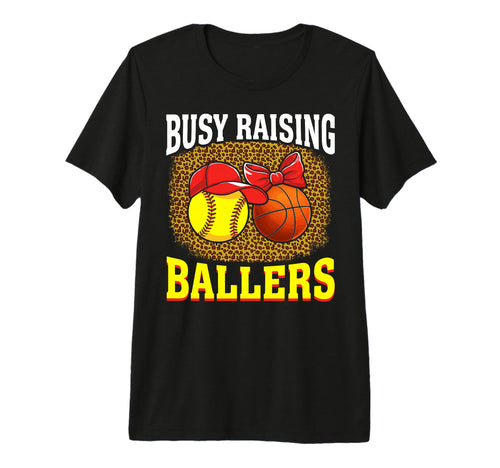 Busy Raising Ballers Softball T-Shirt - Minimalist Print for Adults - T-Shirt, Sweatshirt, Hoodie