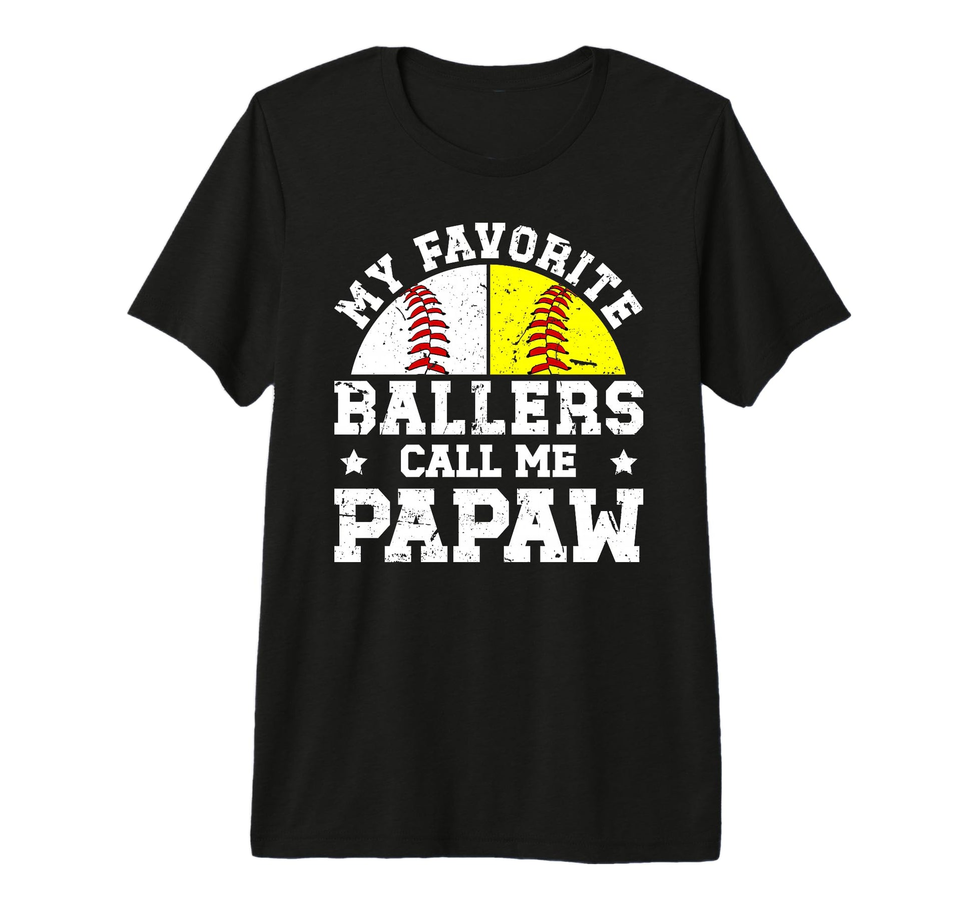 Mens My Favorite Ballers Call Me Papaw T-Shirt - Custom Art Print Unisex - T-Shirt, Sweatshirt, Hoodie