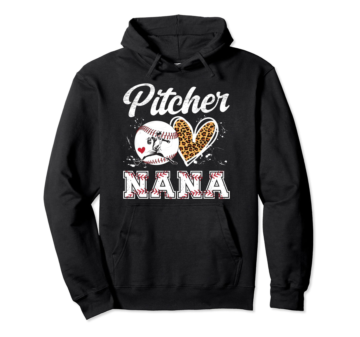 Baseball Pitcher Nana Baseball Hoodie - Minimalist Print for Adults - T-Shirt, Sweatshirt, Hoodie