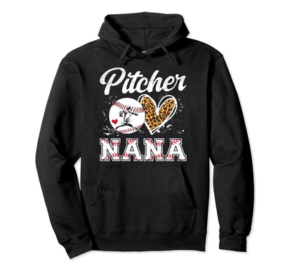 Baseball Pitcher Nana Baseball Hoodie - Minimalist Print for Adults - T-Shirt, Sweatshirt, Hoodie