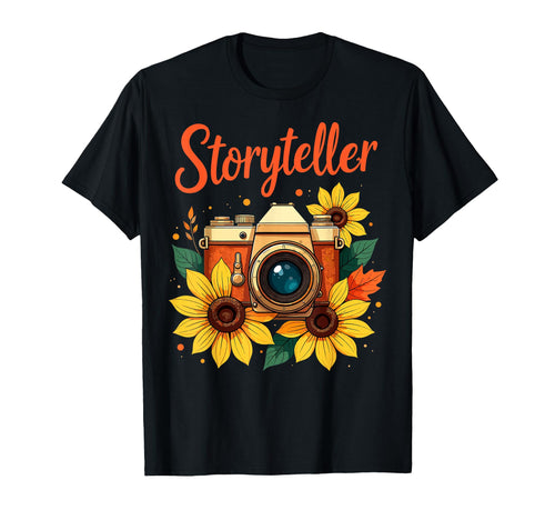 Photo Camera Flowers Storyteller T-Shirt - Novelty Apparel Men Women - T-Shirt, Sweatshirt, Hoodie