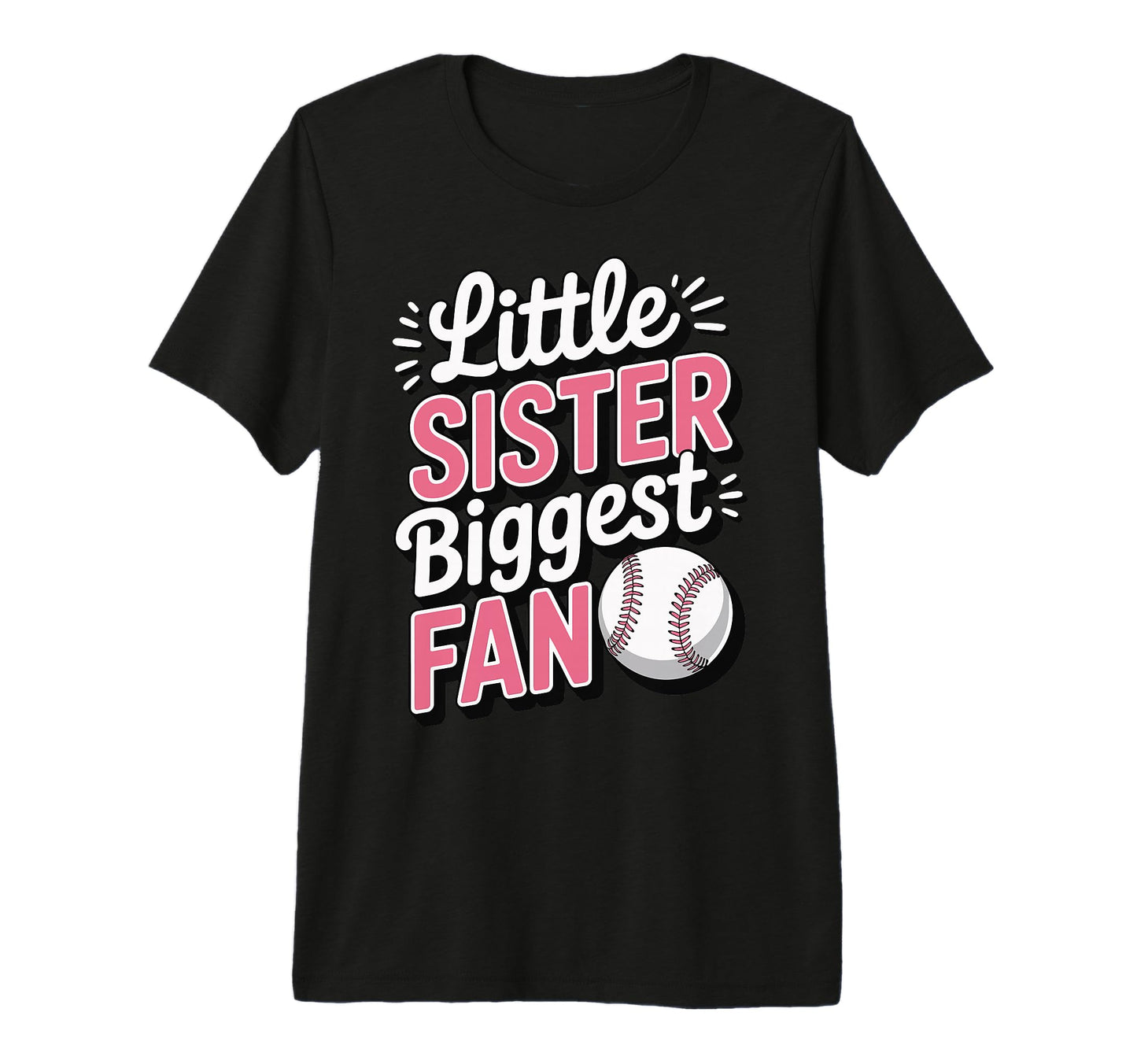 Little Sister Biggest Fan Baseball Tri T-Shirt - Aesthetic Graphic Unisex - T-Shirt, Sweatshirt, Hoodie