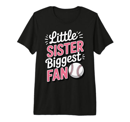 Little Sister Biggest Fan Baseball Tri T-Shirt - Aesthetic Graphic Unisex - T-Shirt, Sweatshirt, Hoodie