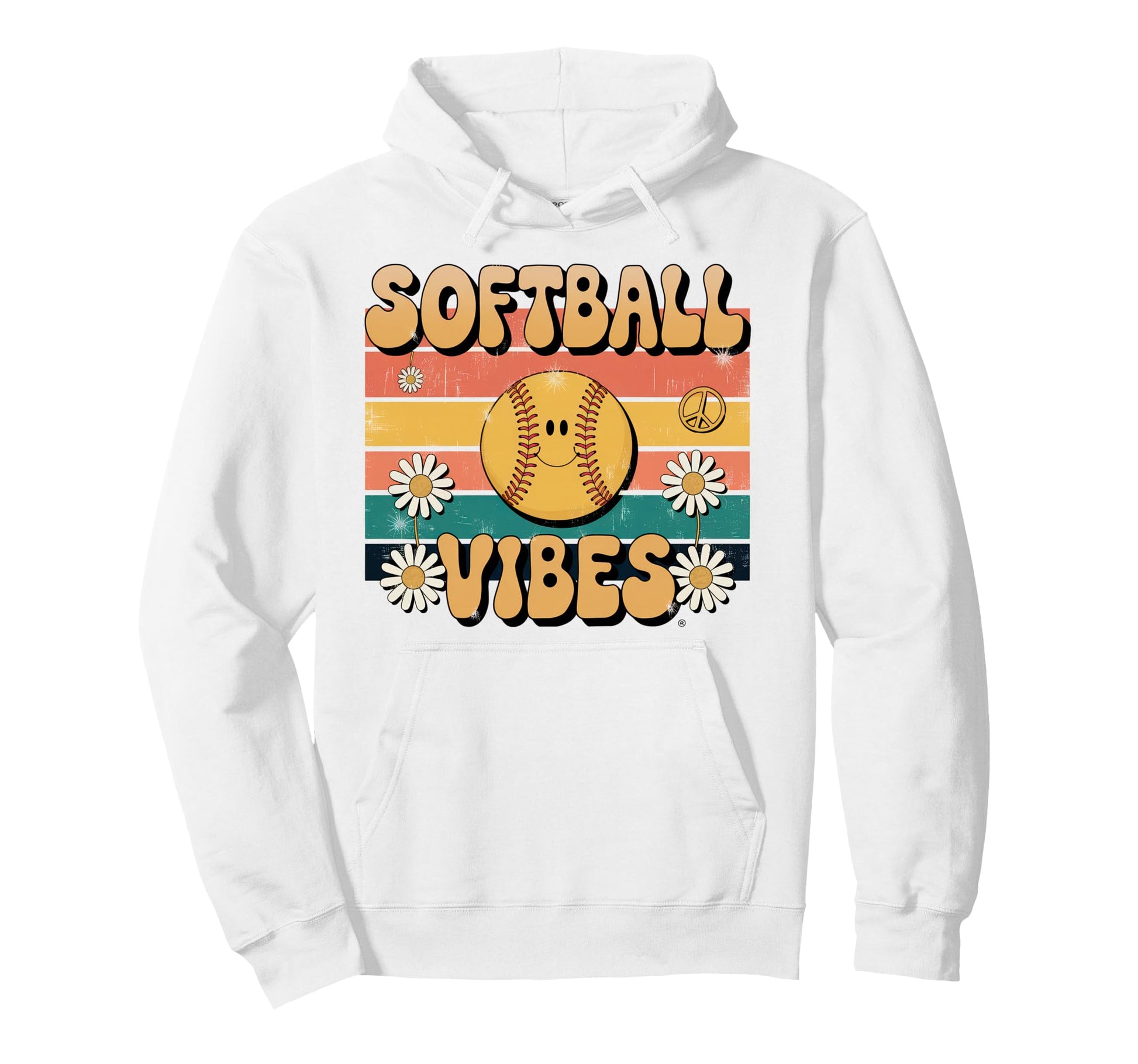 Softball Vibes Groovy Game Day Hoodie - Trendy Graphic Men Women - T-Shirt, Sweatshirt, Hoodie