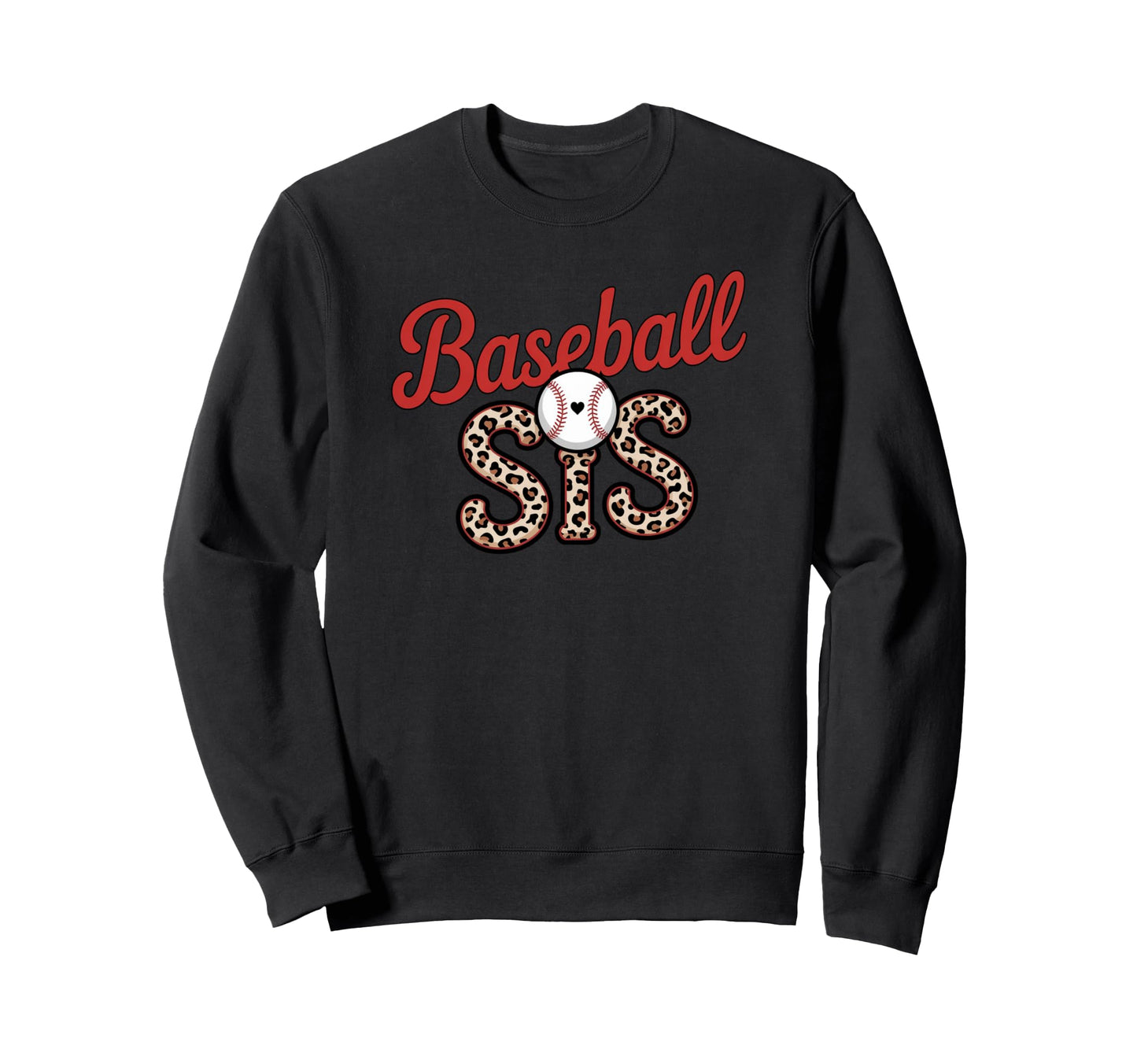 Leopard Baseball Sis Sport Lover Sweatshirt - Unique Graphic for Adults - T-Shirt, Sweatshirt, Hoodie
