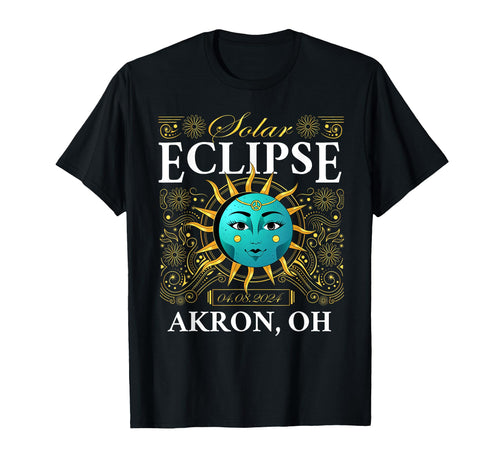 Total Solar Eclipse Akron Oh Ohio T-Shirt - Novelty Apparel for Adults - T-Shirt, Sweatshirt, Hoodie