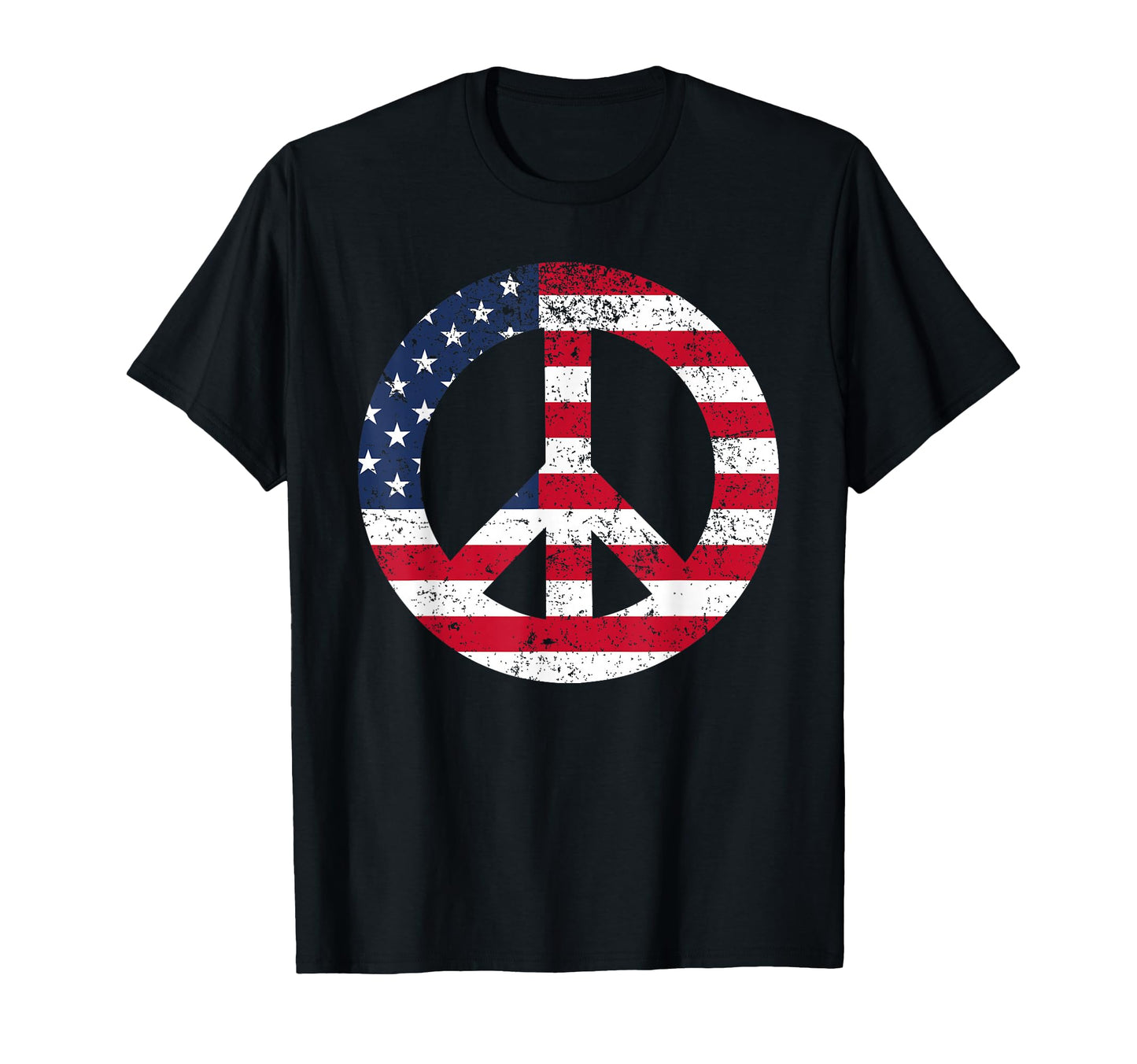 Peace Sign Patriotic Usa Flag Peace T-Shirt - Novelty Apparel for Adults - T-Shirt, Sweatshirt, Hoodie