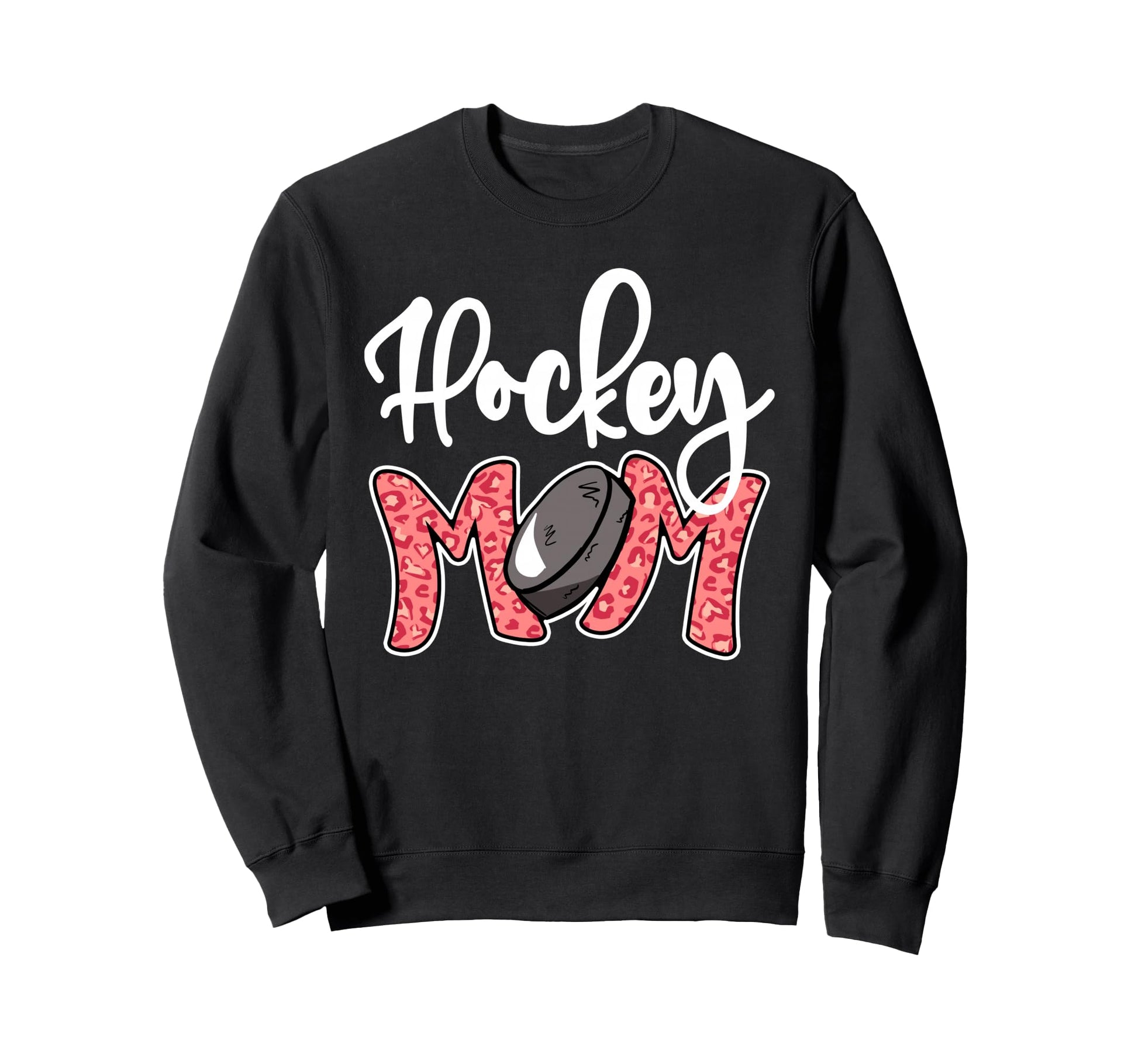 Hockey Mom Leopard Ice Hockey Sweatshirt - Casual Everyday Wear Men Women - T-Shirt, Sweatshirt, Hoodie