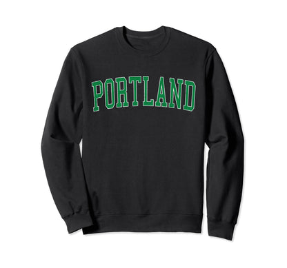 Portland Tn Distressed Green Varsity Sweatshirt - Novelty Apparel Men Women - T-Shirt, Sweatshirt, Hoodie