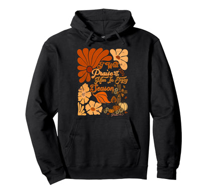 Christian Thanksgiving Pumpkin Praise Hoodie - Minimalist Print Men Women - T-Shirt, Sweatshirt, Hoodie