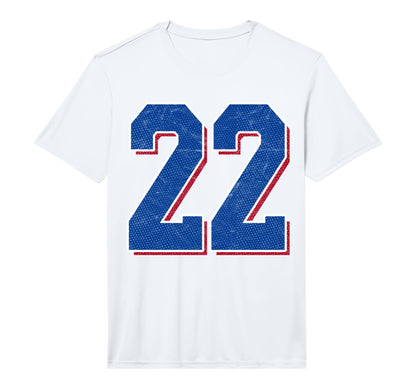 Number 22 Numbered Uniform Sports T-Shirt - Fun Novelty Design for Adults - T-Shirt, Sweatshirt, Hoodie