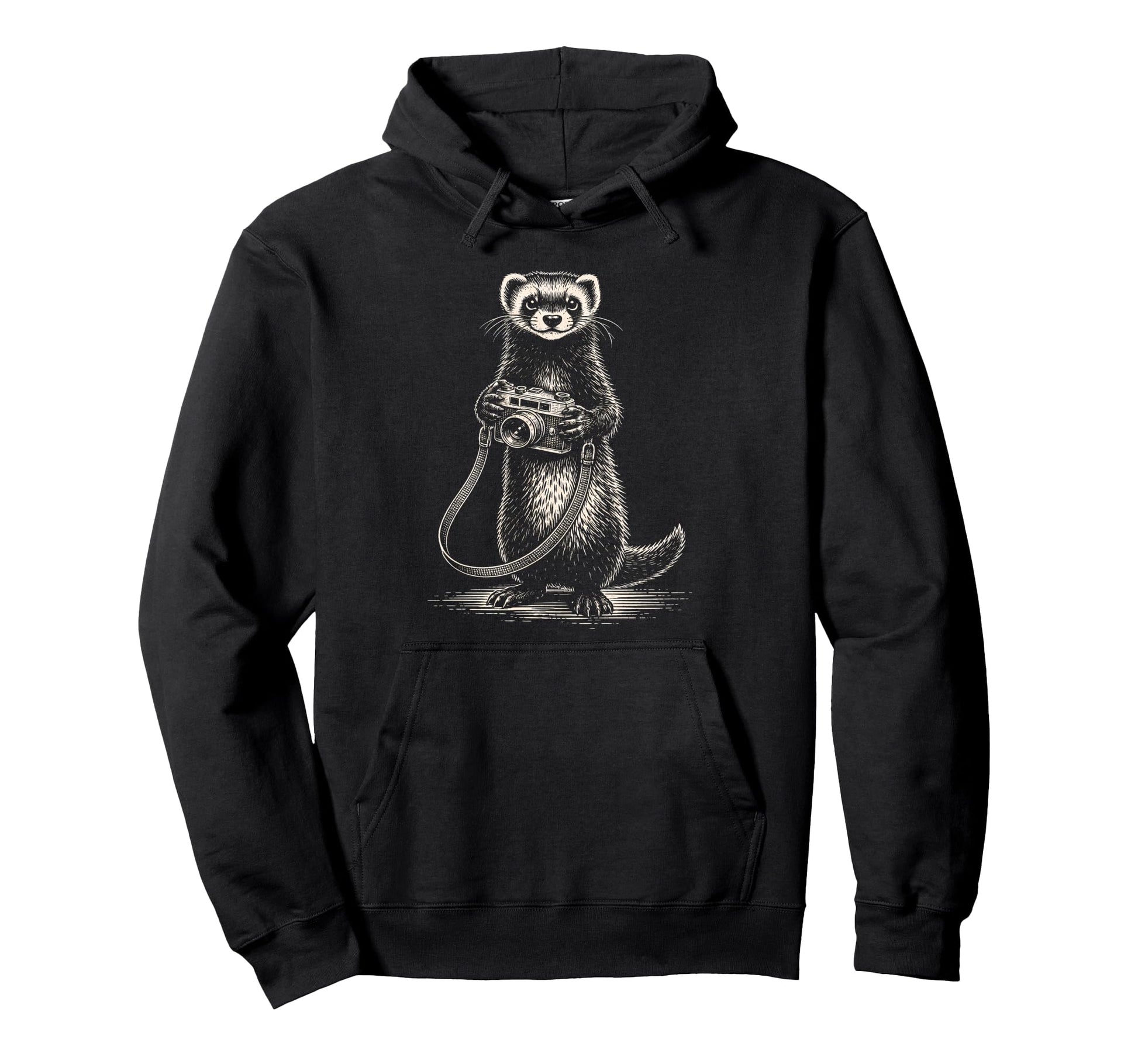 Ferret Photographer Camera Photography Hoodie - Streetwear Style Men Women - T-Shirt, Sweatshirt, Hoodie
