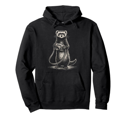 Ferret Photographer Camera Photography Hoodie - Streetwear Style Men Women - T-Shirt, Sweatshirt, Hoodie