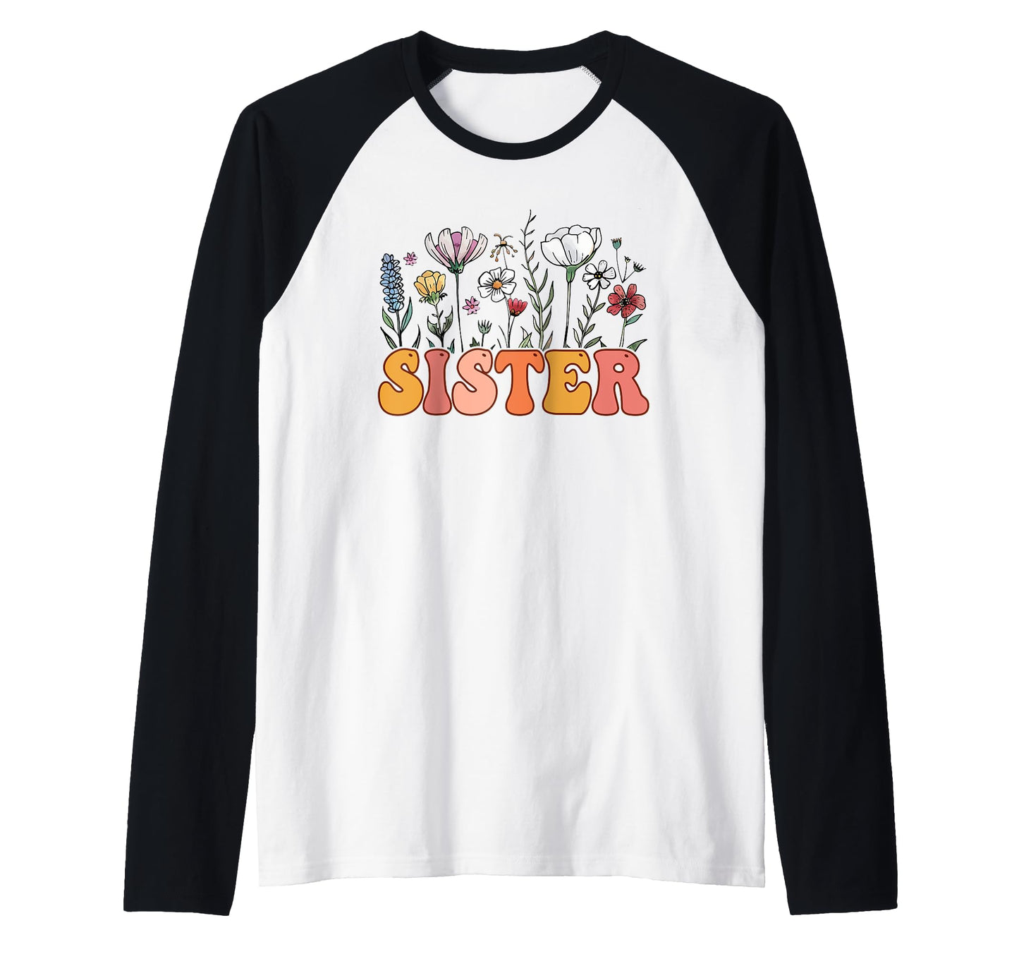 Sister Flowers Sis Sibling Gift Hoodie - Aesthetic Graphic Men Women - T-Shirt, Sweatshirt, Hoodie