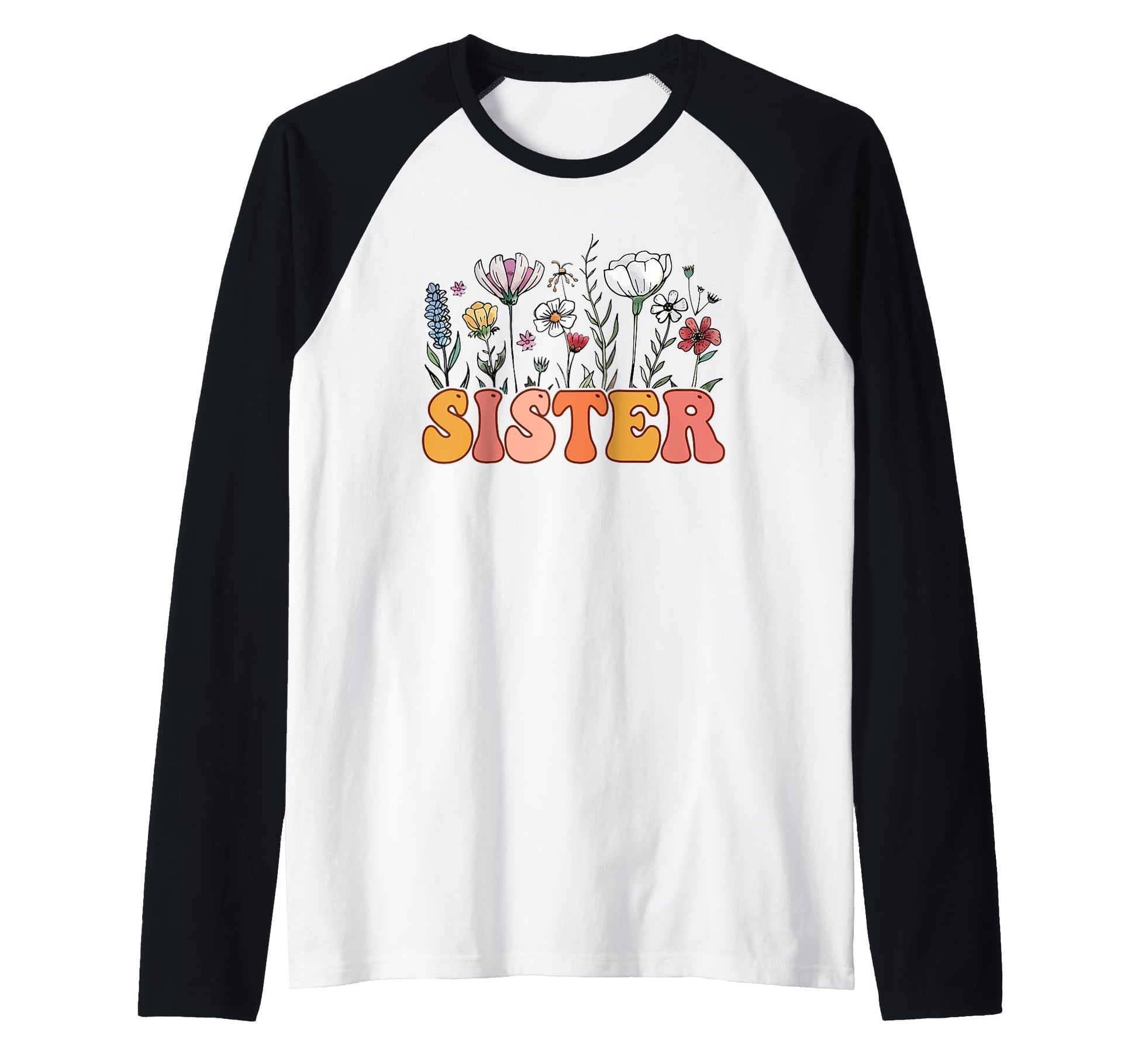 Sister Flowers Sis Sibling Gift Hoodie - Aesthetic Graphic Men Women - T-Shirt, Sweatshirt, Hoodie