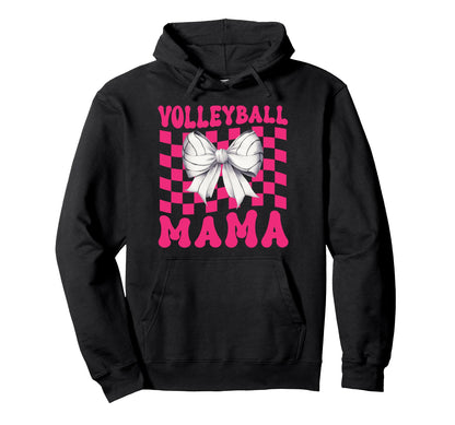 Volleyball Mama Coquette Bow Game Day Hoodie - Novelty Apparel Men Women - T-Shirt, Sweatshirt, Hoodie