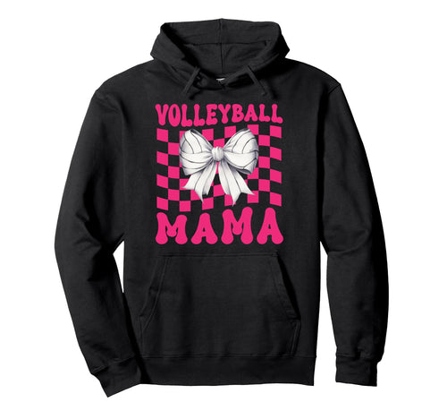 Volleyball Mama Coquette Bow Game Day Hoodie - Novelty Apparel Men Women - T-Shirt, Sweatshirt, Hoodie