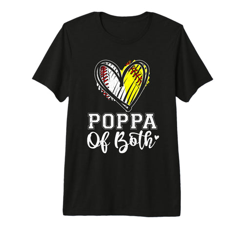 Poppa Both Baseball Softball Grandpa T-Shirt - Graphic Print Men Women - T-Shirt, Sweatshirt, Hoodie