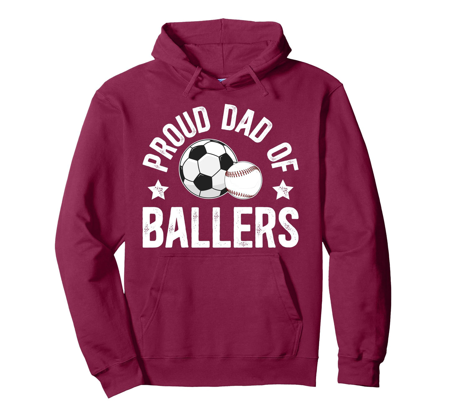 Proud Dad Ballers Baseball Soccer Dad Hoodie - Minimalist Print Men Women - T-Shirt, Sweatshirt, Hoodie