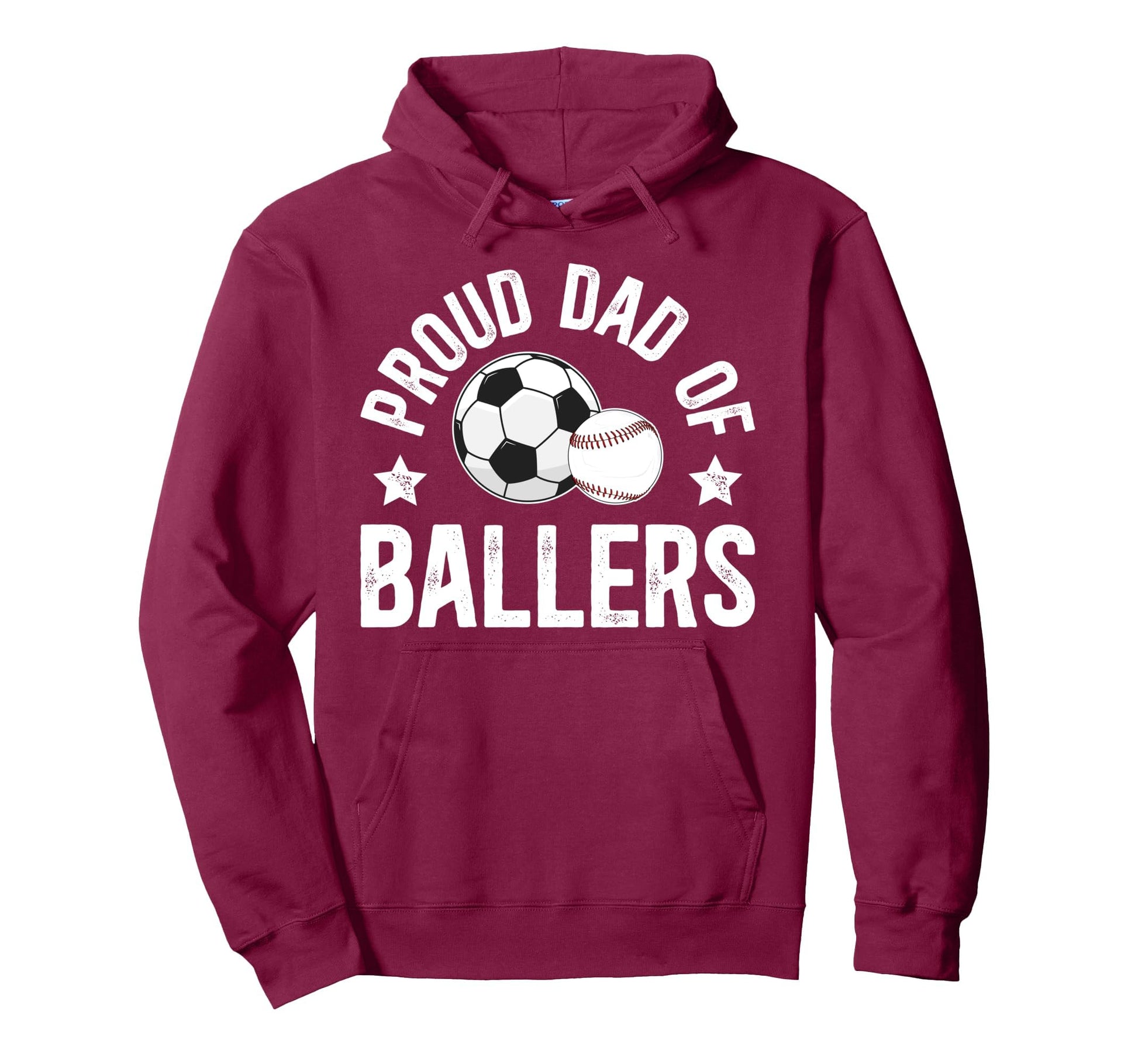 Proud Dad Ballers Baseball Soccer Dad Hoodie - Minimalist Print Men Women - T-Shirt, Sweatshirt, Hoodie