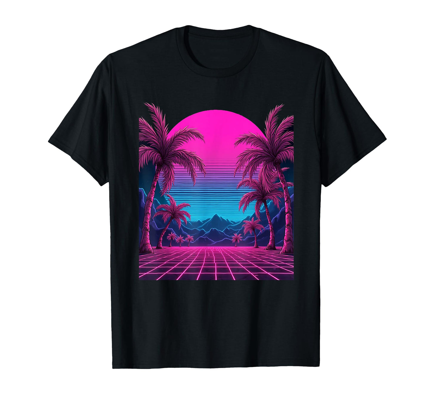 80S Vaporwave Aesthetic Palm Trees T-Shirt - Trendy Graphic Men Women - T-Shirt, Sweatshirt, Hoodie