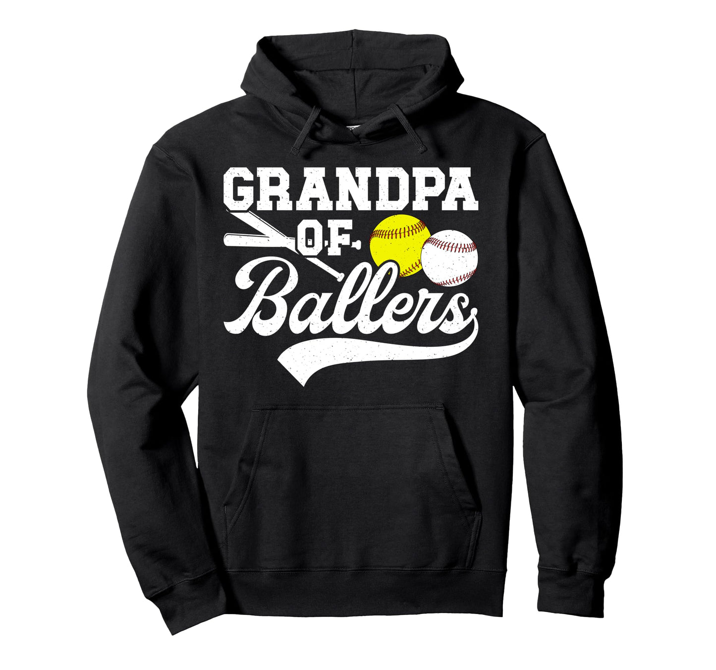 Grandpa Ballers Baseball Softball Hoodie - Custom Art Print Men Women - T-Shirt, Sweatshirt, Hoodie