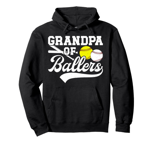 Grandpa Ballers Baseball Softball Hoodie - Custom Art Print Men Women - T-Shirt, Sweatshirt, Hoodie