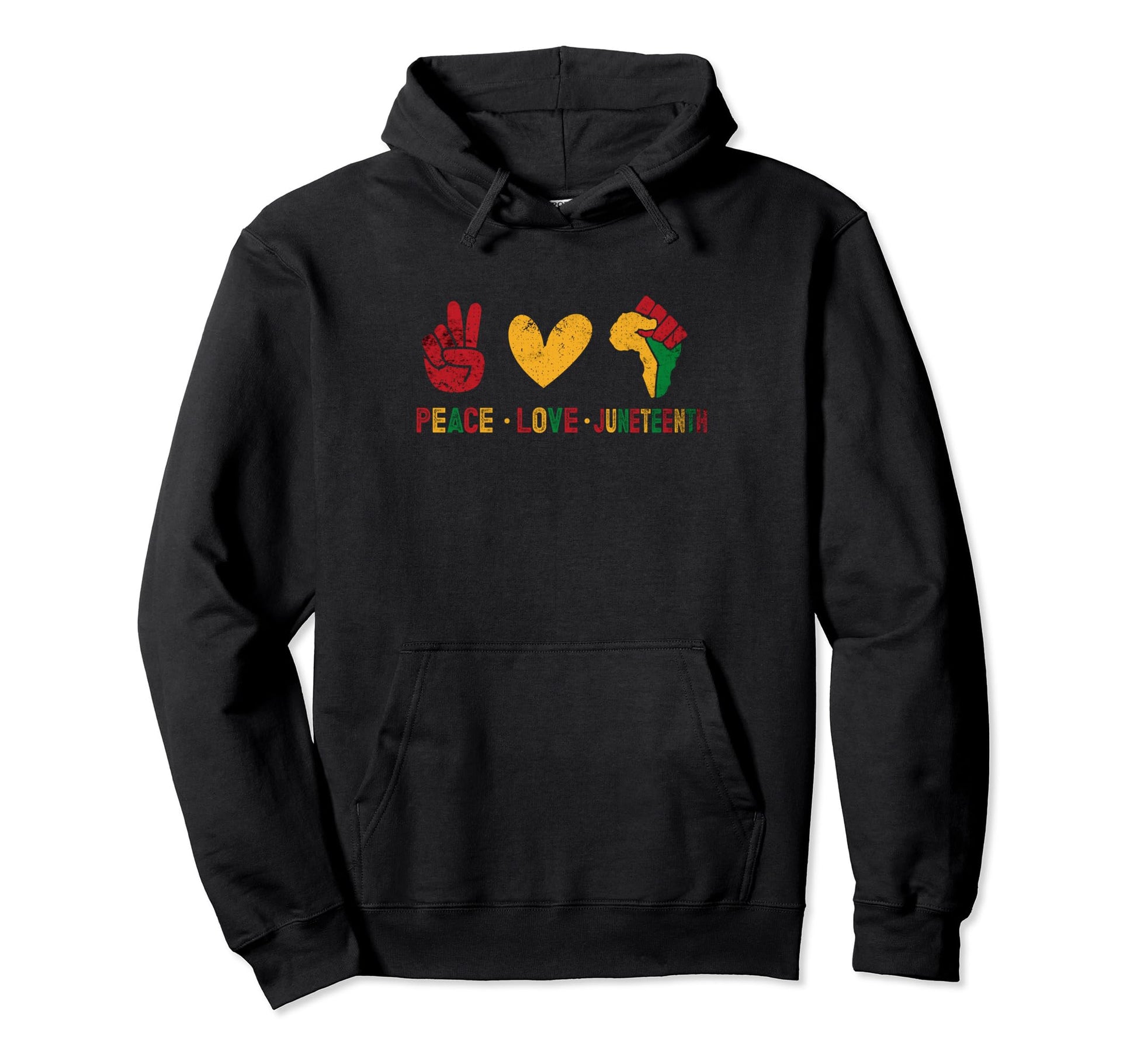Juneteenth Peace Love Hoodie - Casual Everyday Wear for Adults - T-Shirt, Sweatshirt, Hoodie