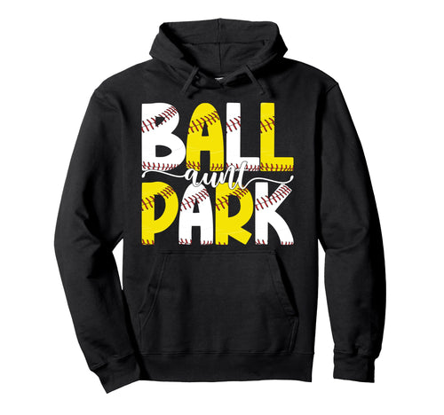 Ballpark Aunt Softball Baseball Aunt Hoodie - Minimalist Print Unisex - T-Shirt, Sweatshirt, Hoodie
