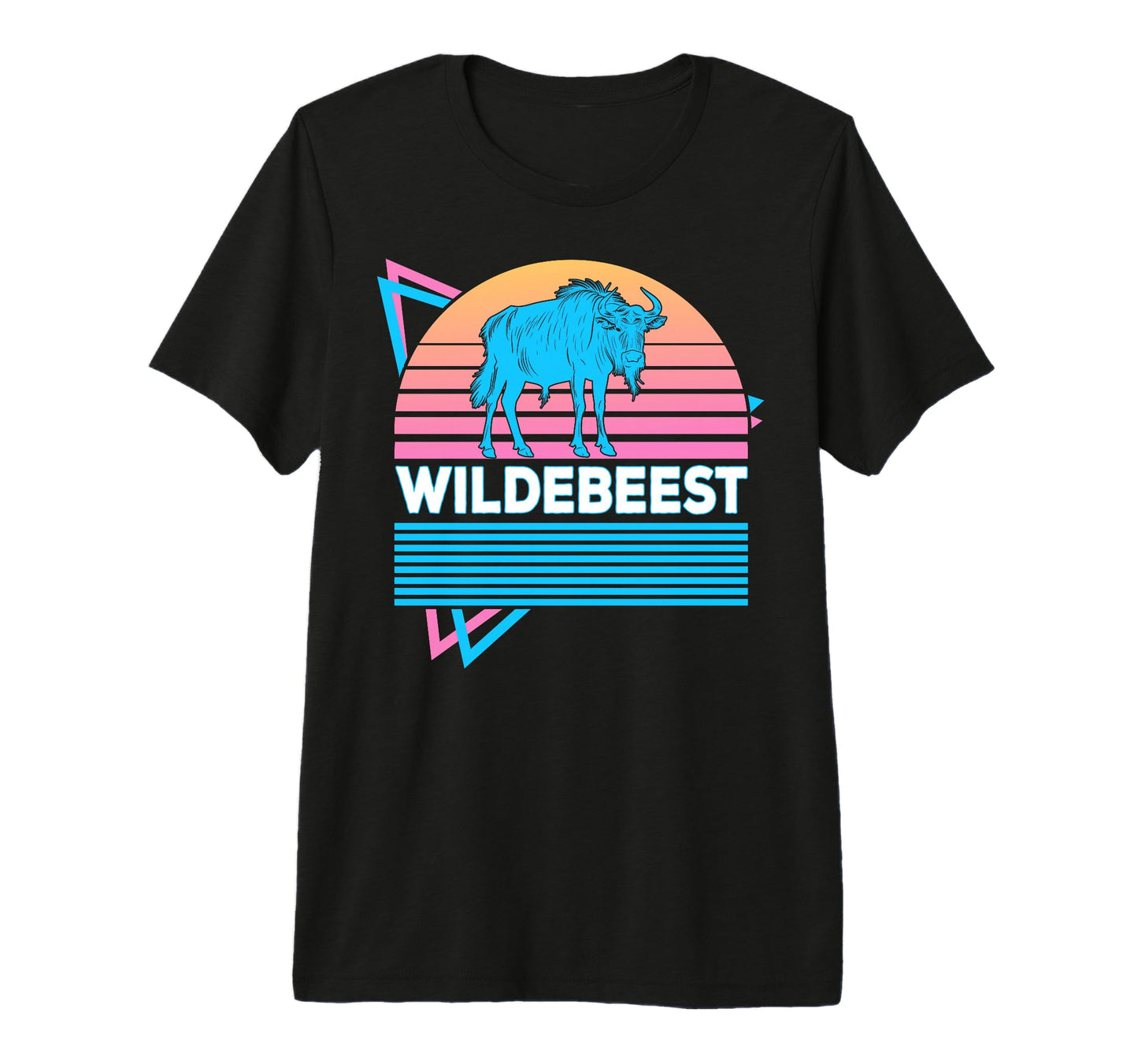 Wildebeest Vaporwave Aesthetic Tri T-Shirt - Aesthetic Graphic for Adults - T-Shirt, Sweatshirt, Hoodie