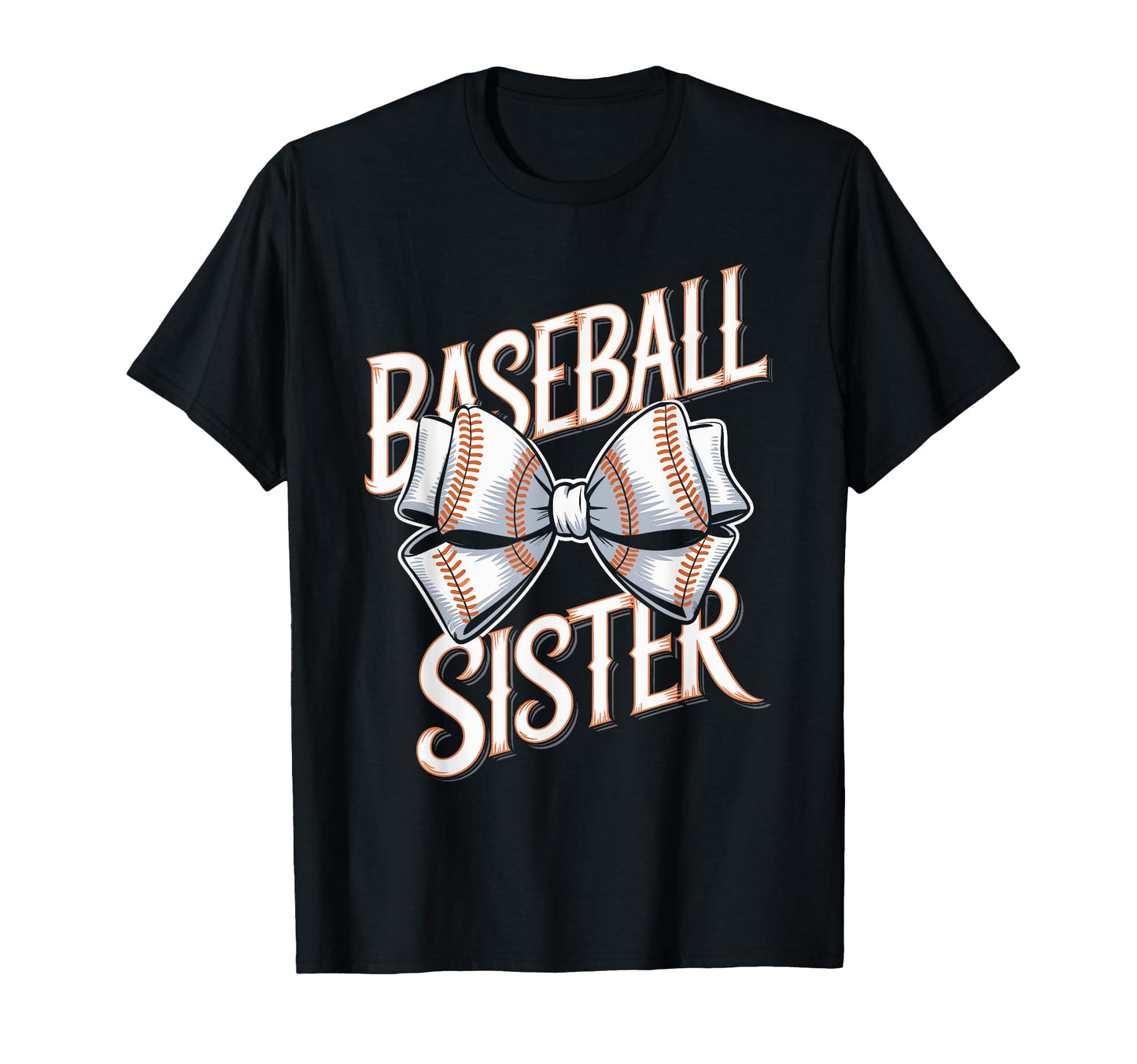 Baseball Sister Bow Sports T-Shirt - Minimalist Print Unisex - T-Shirt, Sweatshirt, Hoodie