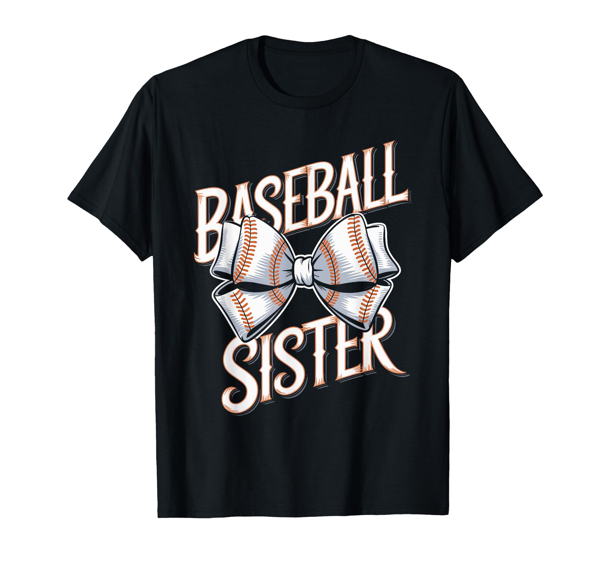 Baseball Sister Bow Sports T-Shirt - Minimalist Print Unisex - T-Shirt, Sweatshirt, Hoodie
