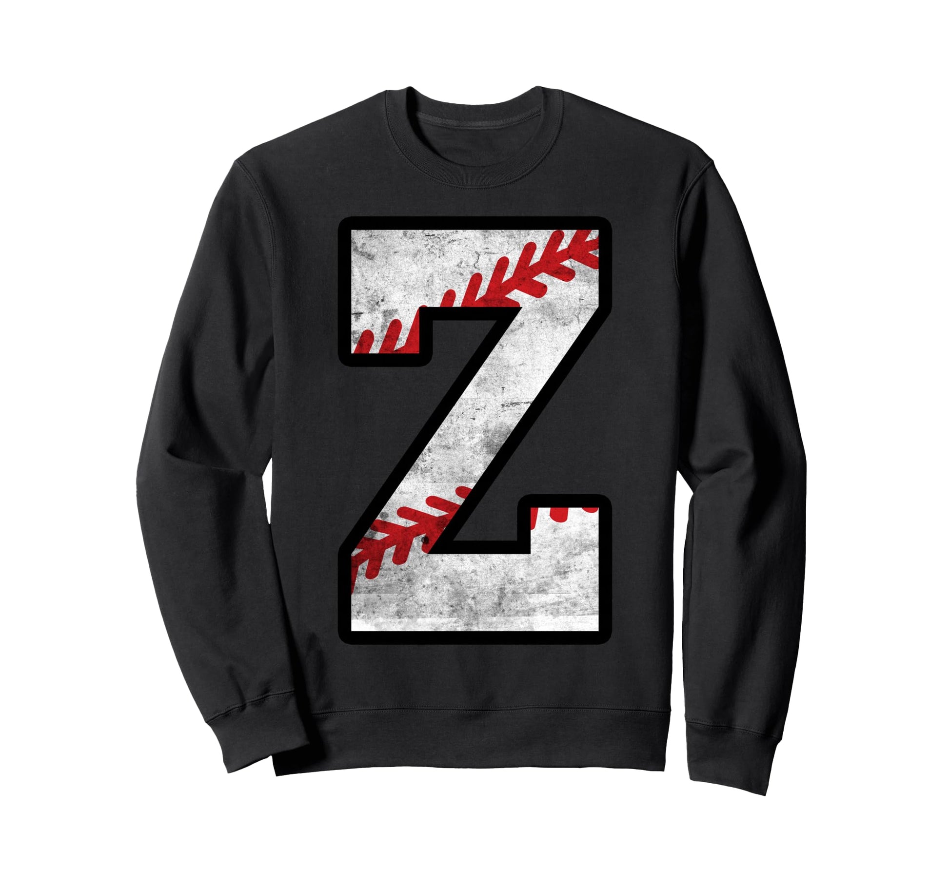 Distressed Baseball Letter Z Sweatshirt - Unique Graphic Men Women - T-Shirt, Sweatshirt, Hoodie