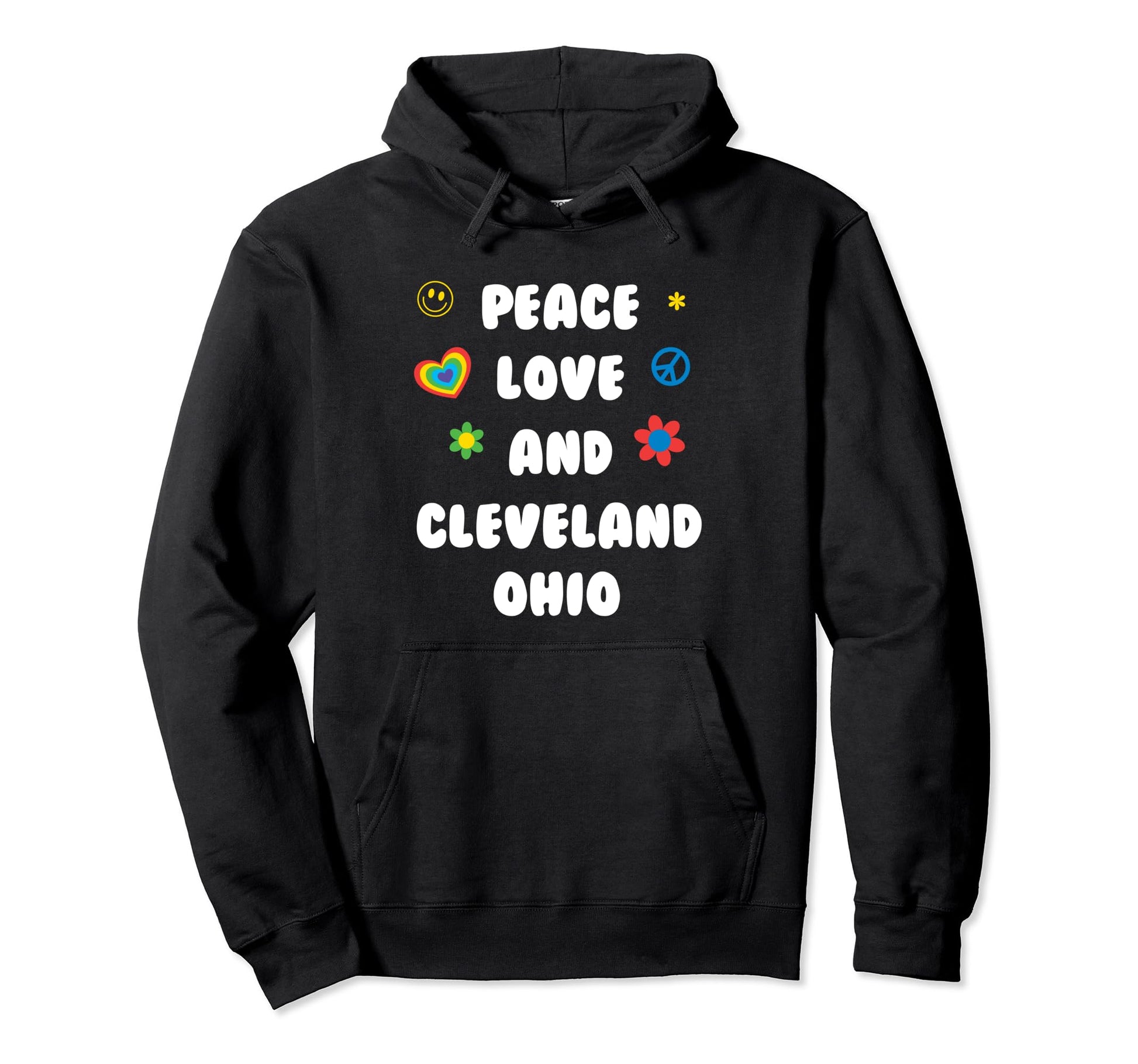 Peace Love Cleveland Ohio Patriotic Oh Hoodie - Unique Graphic Men Women - T-Shirt, Sweatshirt, Hoodie