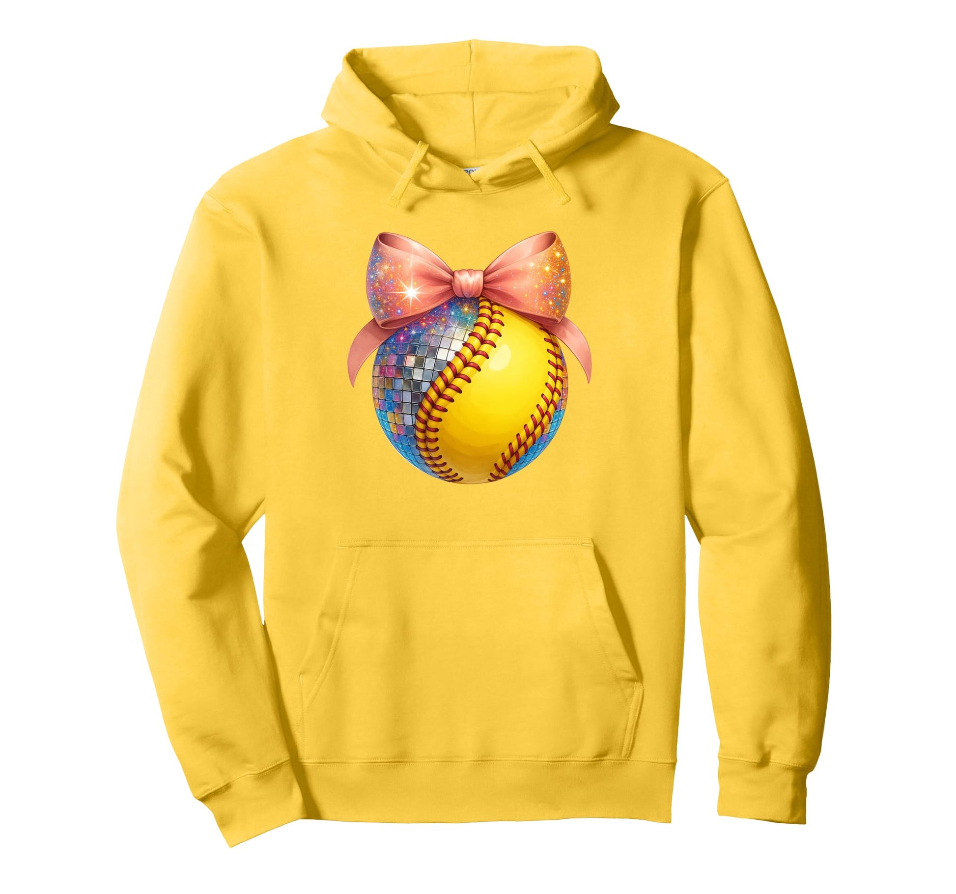 Softball Lover Softball Disco Coquette Hoodie - Graphic Print for Adults - T-Shirt, Sweatshirt, Hoodie