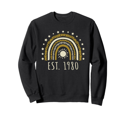 Est 1980 Rainbow Established 1980 Sweatshirt - Trendy Graphic Unisex - T-Shirt, Sweatshirt, Hoodie