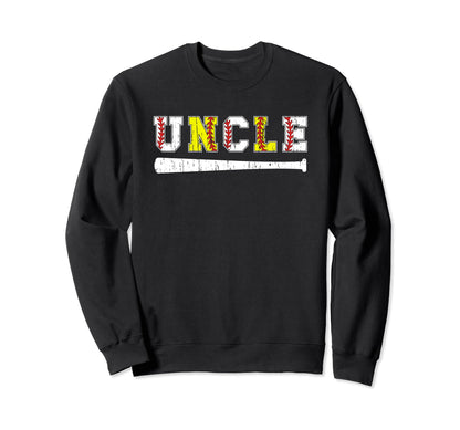 Softball Baseball Uncle Baseball Sweatshirt - Fun Novelty Design Men Women - T-Shirt, Sweatshirt, Hoodie